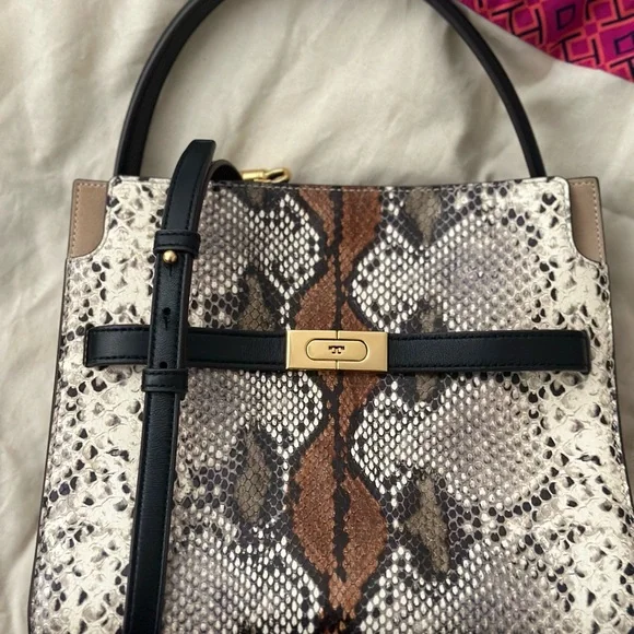Tory Burch Lee Radziwill Exotic Small Double Bag - Picture 14 of 14